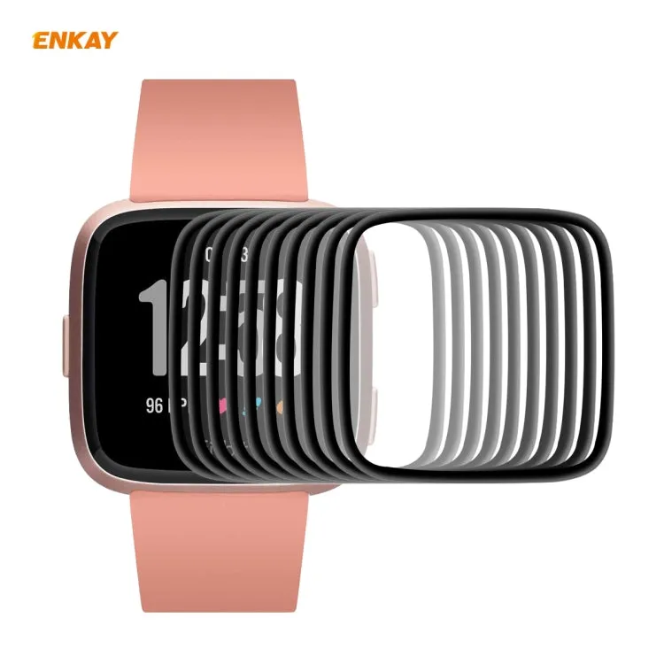 10 PCS For Fitbit Versa 3 / Fitbit Sense ENKAY Hat-Prince 3D Full Screen Soft PC Edge   PMMA HD Screen Protector Film