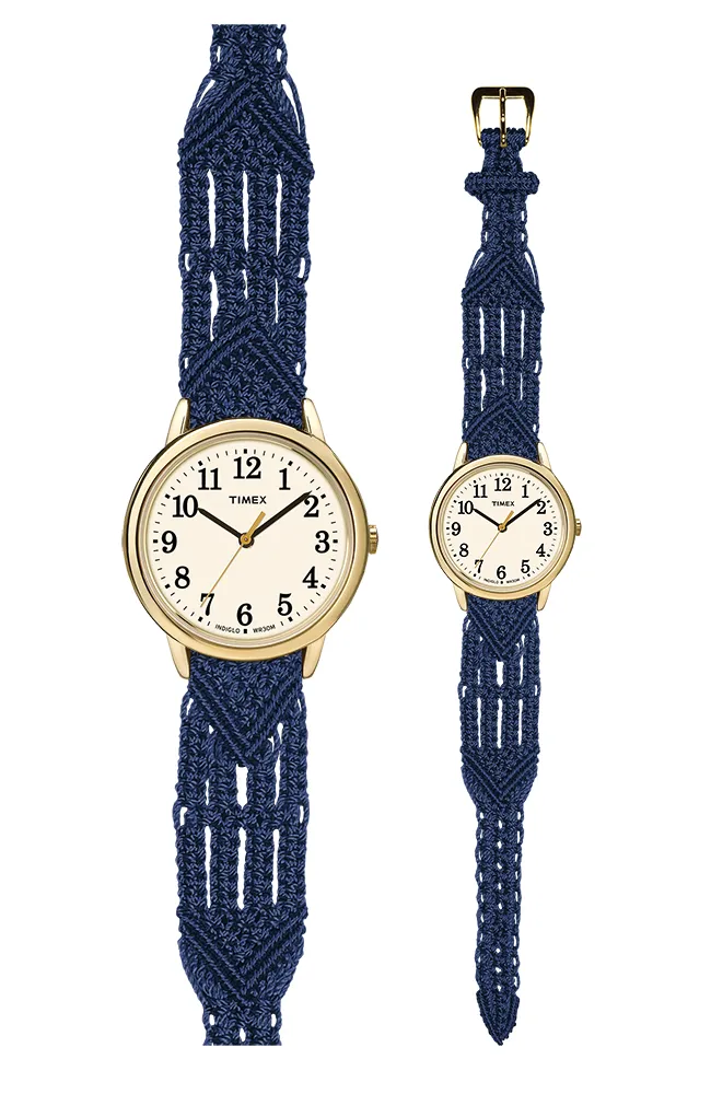 106 Navy - Wide with Timex Gold Easy Reader Watch