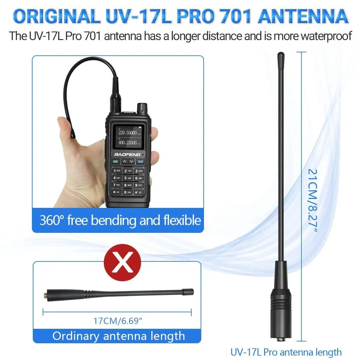 1/2PCS Baofeng UV-17M Air Band Walkie Talkie 999CH Copy Frequency NOAA Long Range Type-C Upgrade UV-5R 17 Pro Ham Two Way Radio