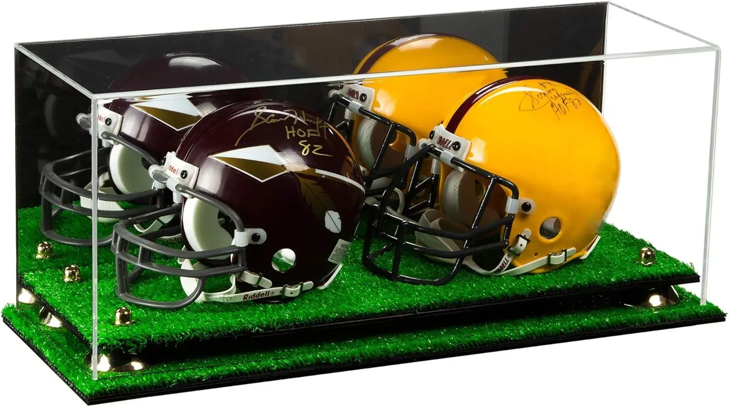 2 Mini Helmet or Mini Football with Mini Helmet Display Case - Mirror (B46/V46/A019)