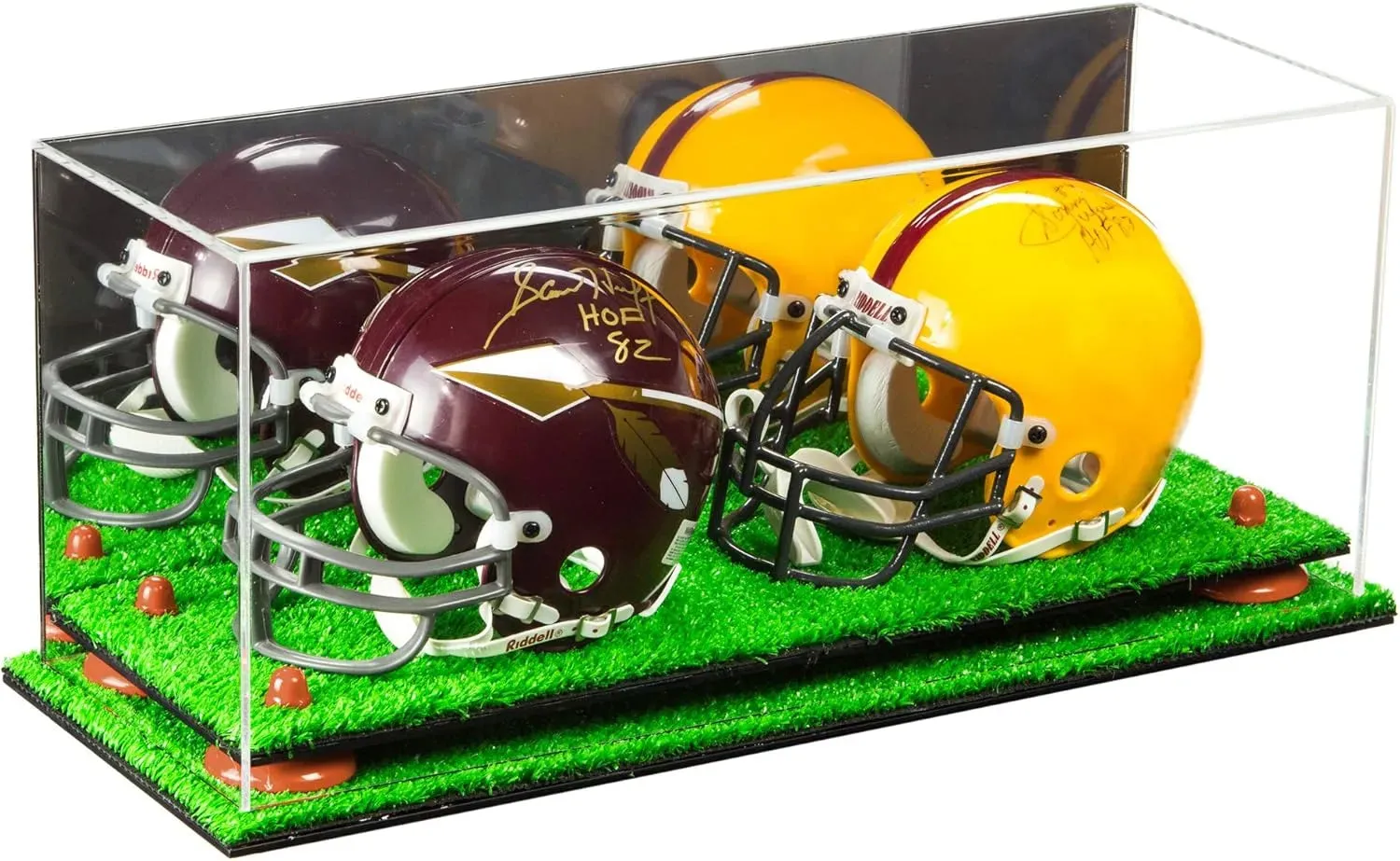 2 Mini Helmet or Mini Football with Mini Helmet Display Case - Mirror (B46/V46/A019)