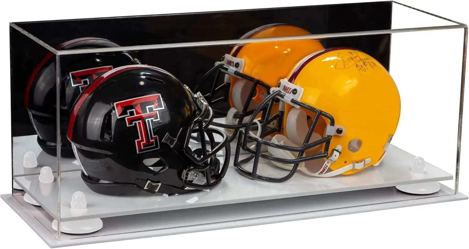 2 Mini Helmet or Mini Football with Mini Helmet Display Case - Mirror (B46/V46/A019)