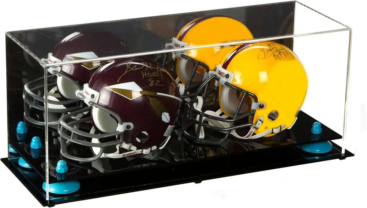 2 Mini Helmet or Mini Football with Mini Helmet Display Case - Mirror (B46/V46/A019)