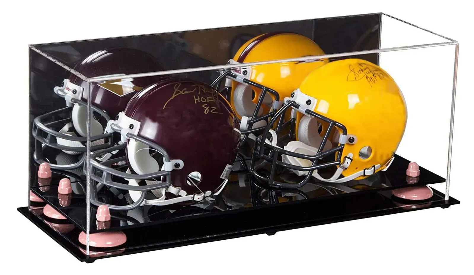 2 Mini Helmet or Mini Football with Mini Helmet Display Case - Mirror (B46/V46/A019)