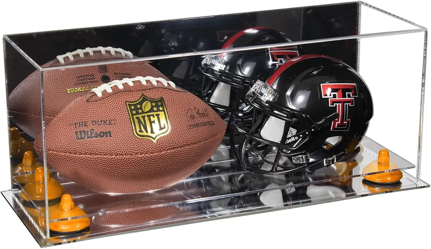 2 Mini Helmet or Mini Football with Mini Helmet Display Case - Mirror (B46/V46/A019)