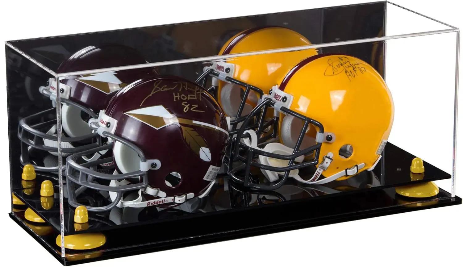 2 Mini Helmet or Mini Football with Mini Helmet Display Case - Mirror (B46/V46/A019)