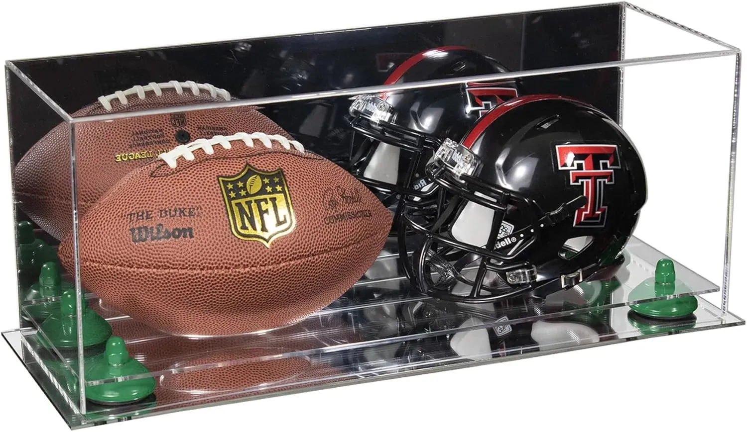 2 Mini Helmet or Mini Football with Mini Helmet Display Case - Mirror (B46/V46/A019)