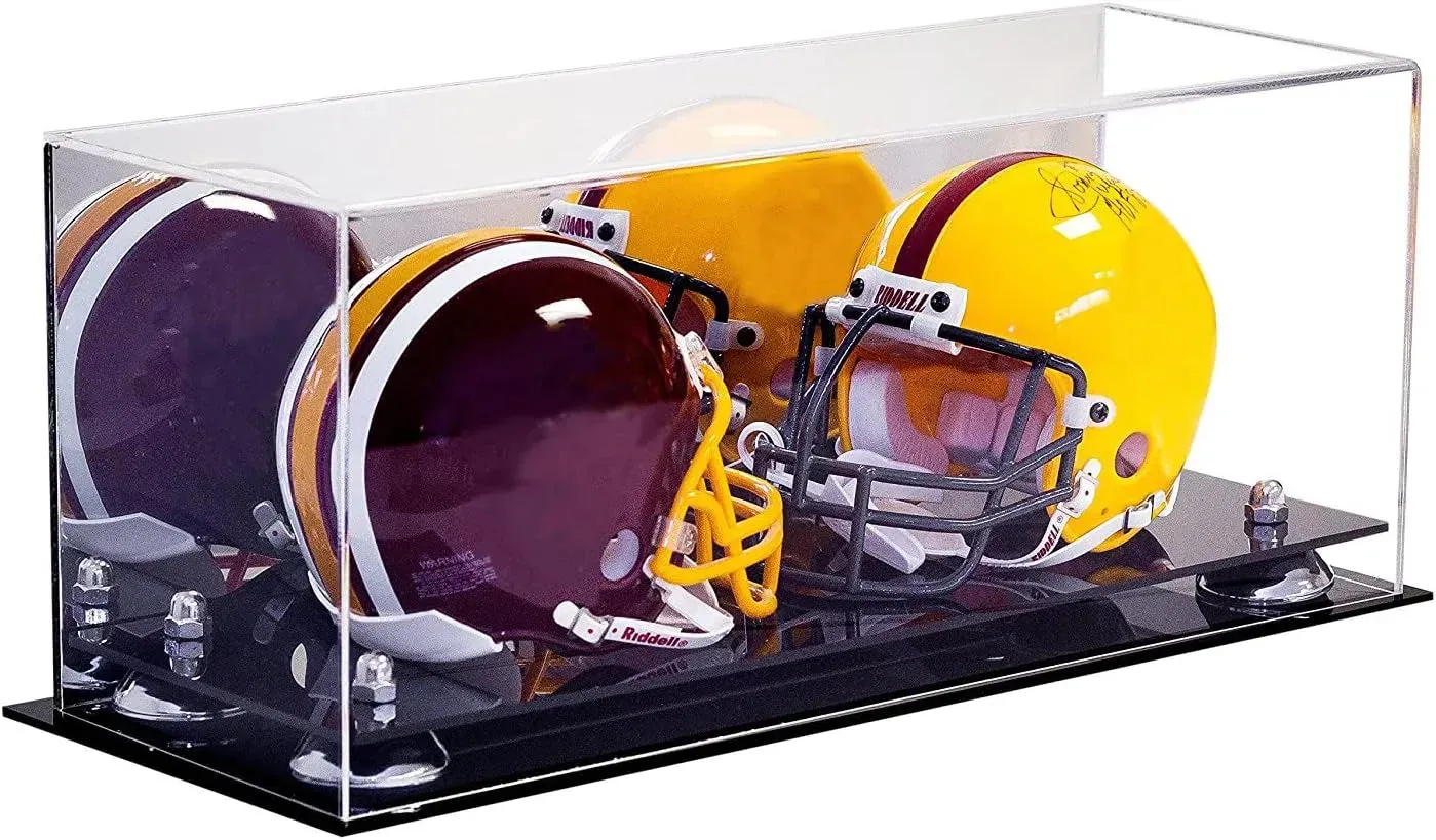 2 Mini Helmet or Mini Football with Mini Helmet Display Case - Mirror (B46/V46/A019)