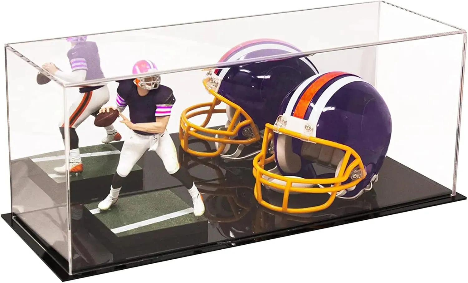 2 Mini Helmet or Mini Football with Mini Helmet Display Case - Mirror (B46/V46/A019)