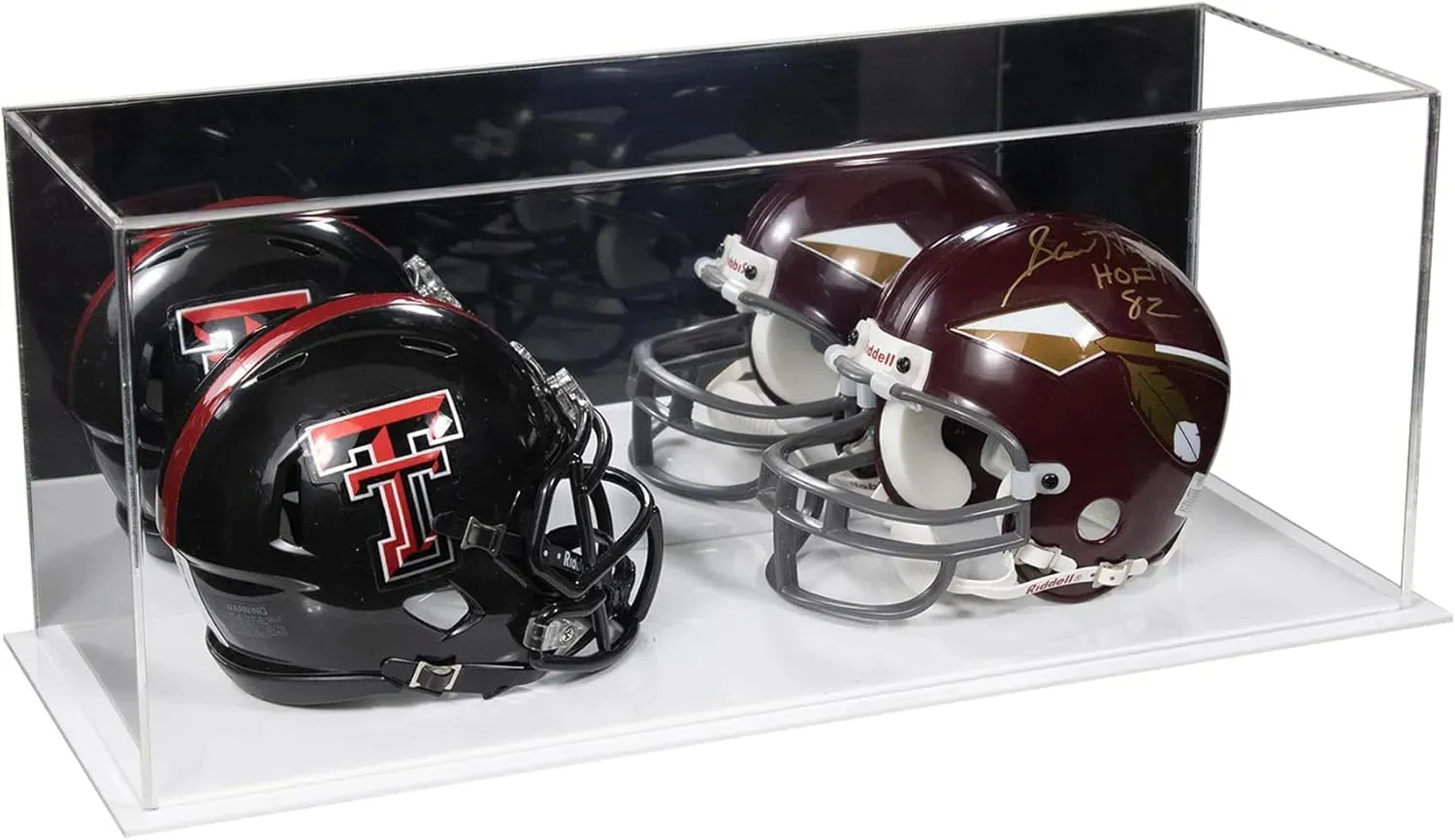 2 Mini Helmet or Mini Football with Mini Helmet Display Case - Mirror (B46/V46/A019)