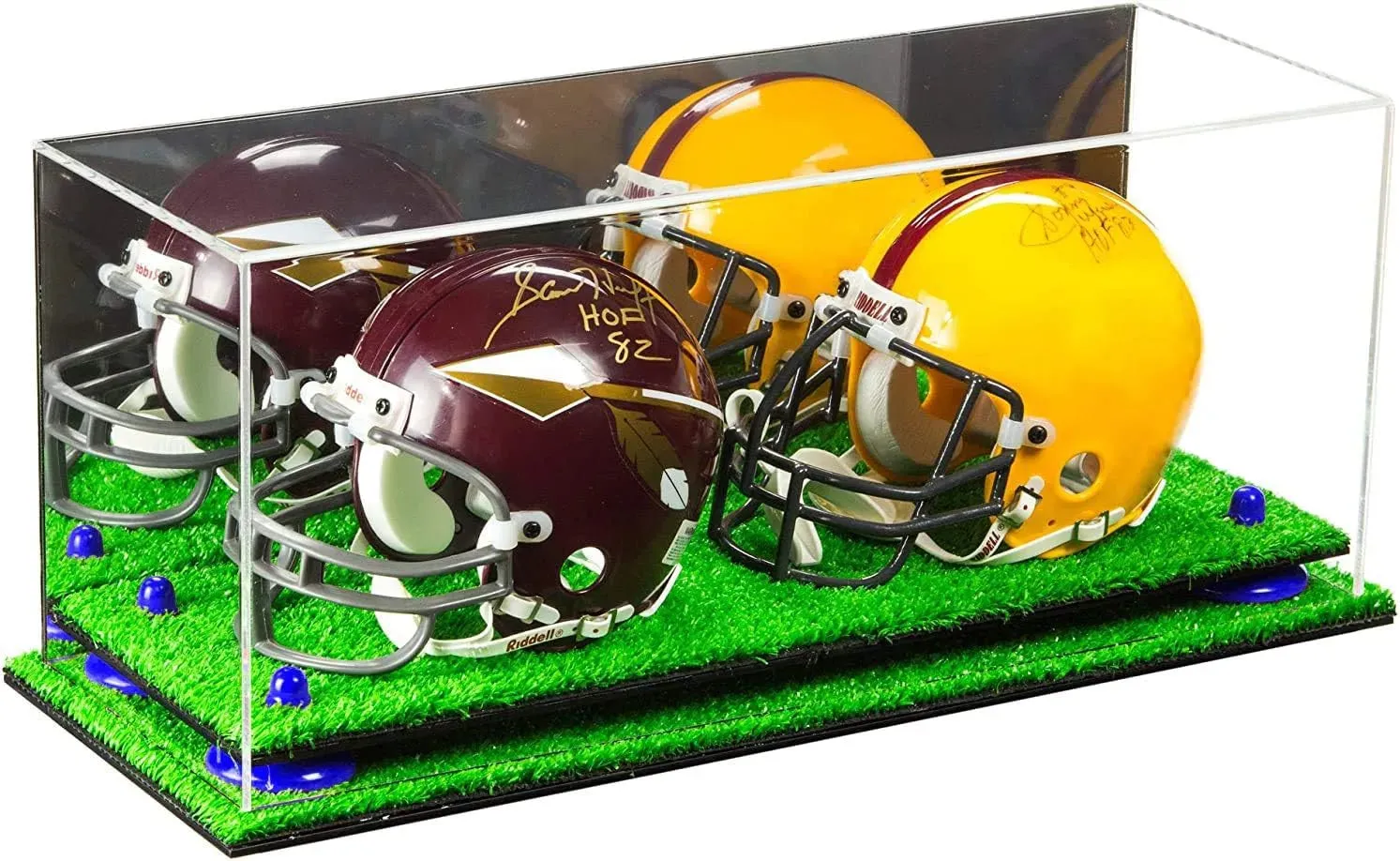 2 Mini Helmet or Mini Football with Mini Helmet Display Case - Mirror (B46/V46/A019)