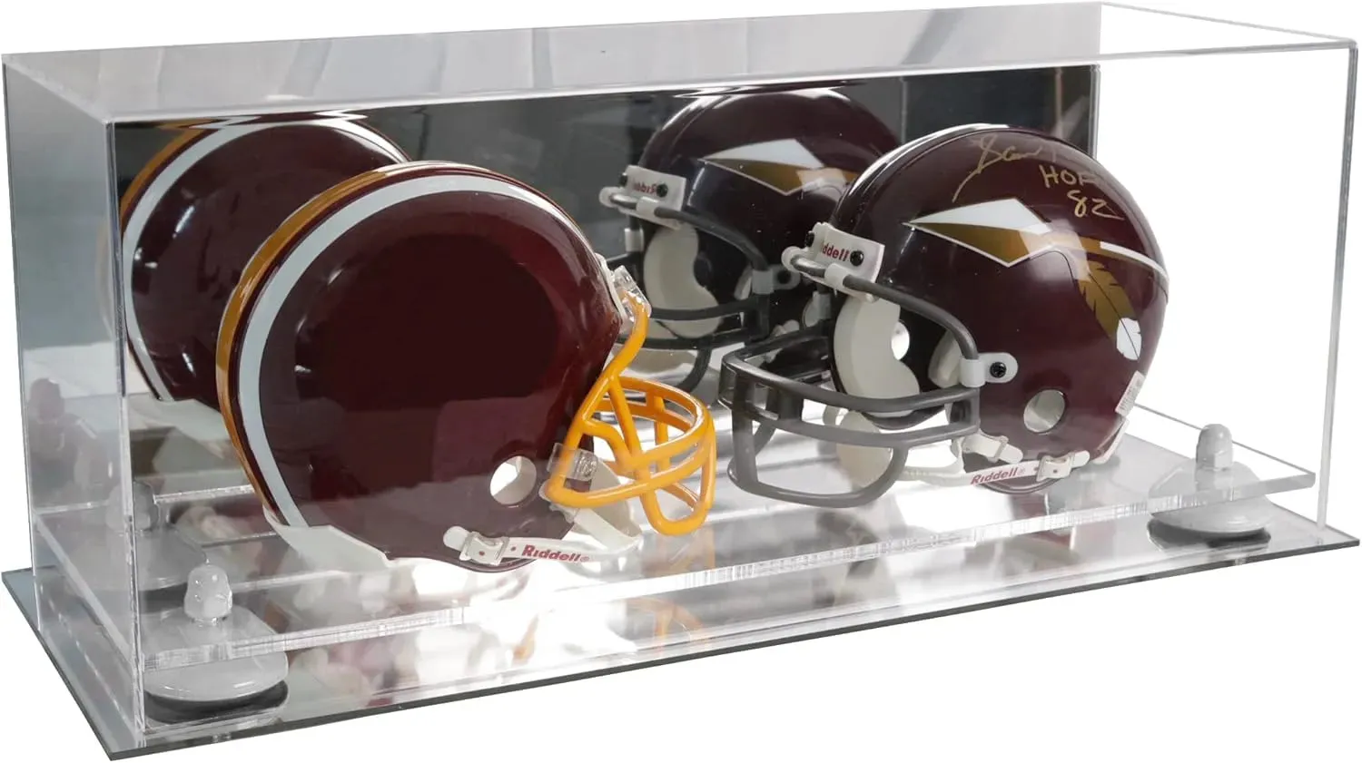 2 Mini Helmet or Mini Football with Mini Helmet Display Case - Mirror (B46/V46/A019)