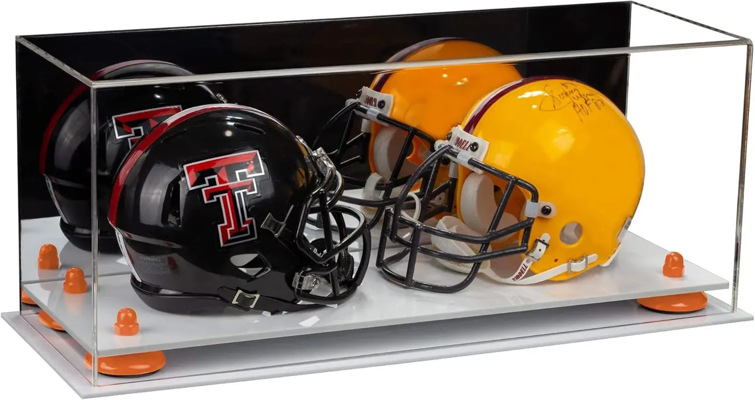 2 Mini Helmet or Mini Football with Mini Helmet Display Case - Mirror (B46/V46/A019)