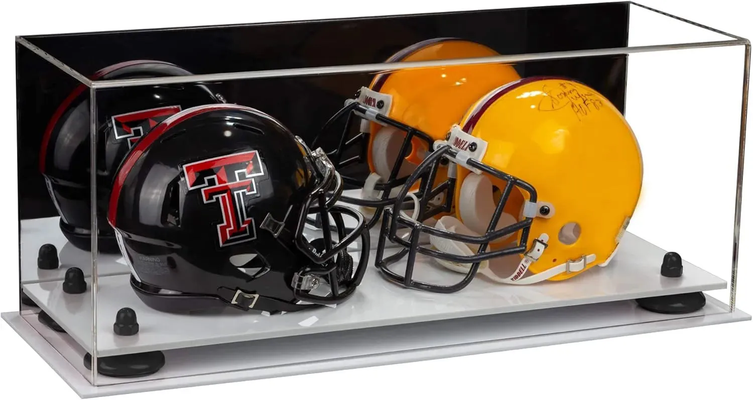 2 Mini Helmet or Mini Football with Mini Helmet Display Case - Mirror (B46/V46/A019)