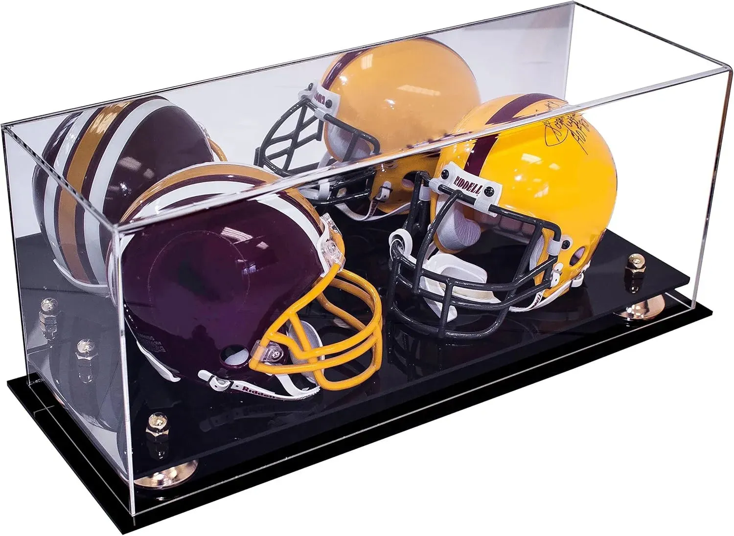 2 Mini Helmet or Mini Football with Mini Helmet Display Case - Mirror (B46/V46/A019)