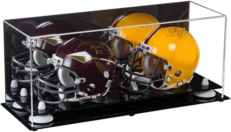 2 Mini Helmet or Mini Football with Mini Helmet Display Case - Mirror (B46/V46/A019)