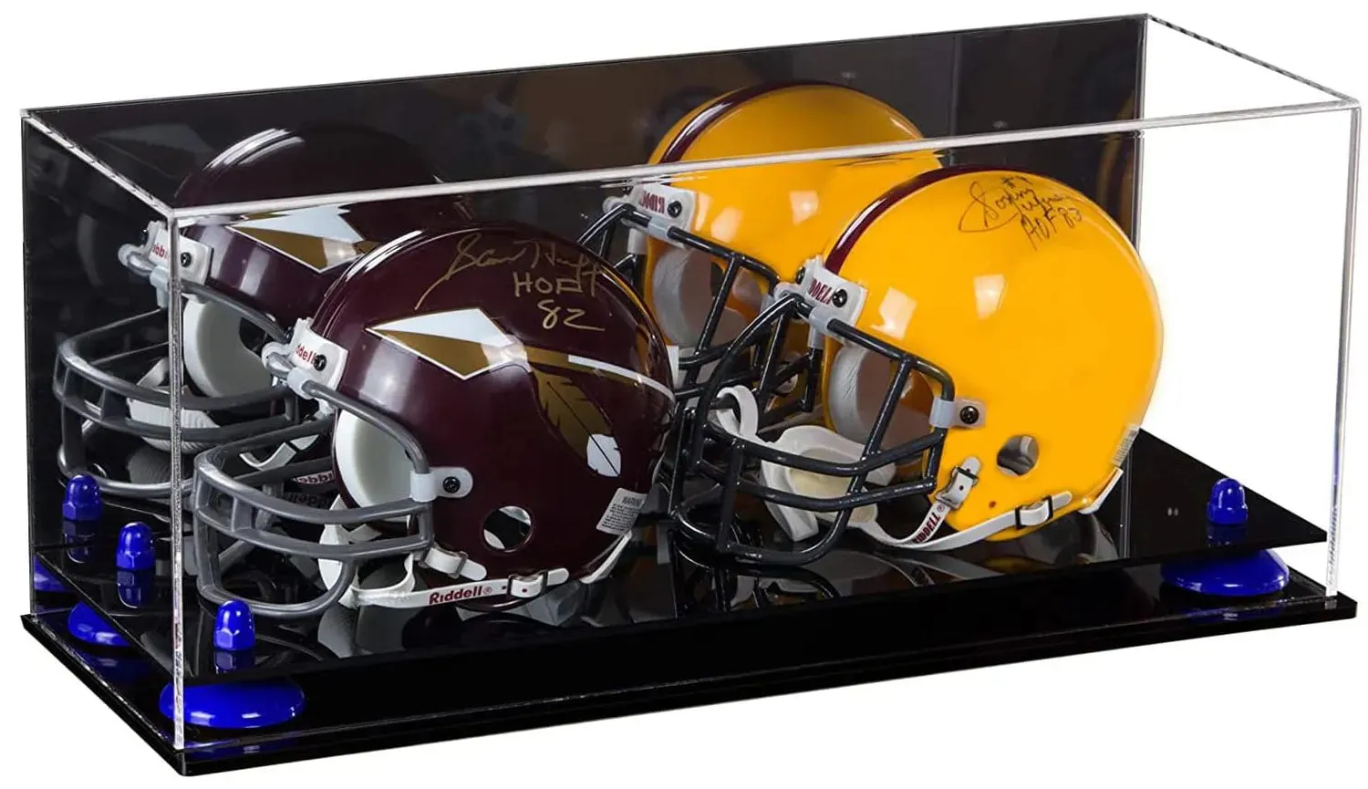 2 Mini Helmet or Mini Football with Mini Helmet Display Case - Mirror (B46/V46/A019)