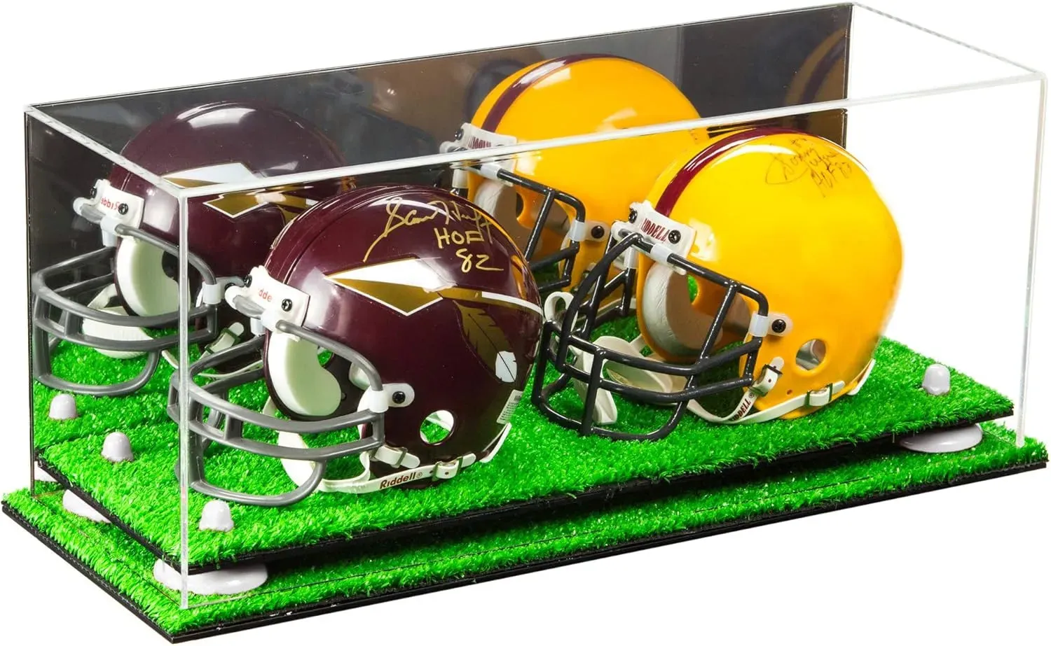 2 Mini Helmet or Mini Football with Mini Helmet Display Case - Mirror (B46/V46/A019)