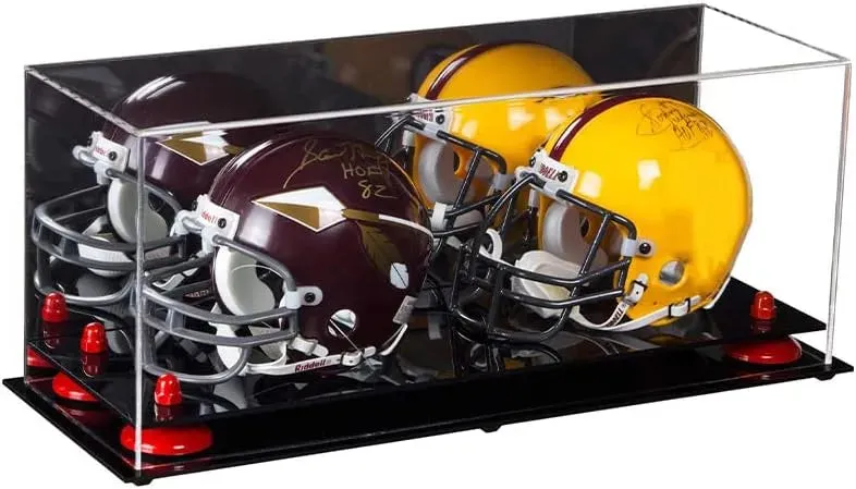 2 Mini Helmet or Mini Football with Mini Helmet Display Case - Mirror (B46/V46/A019)