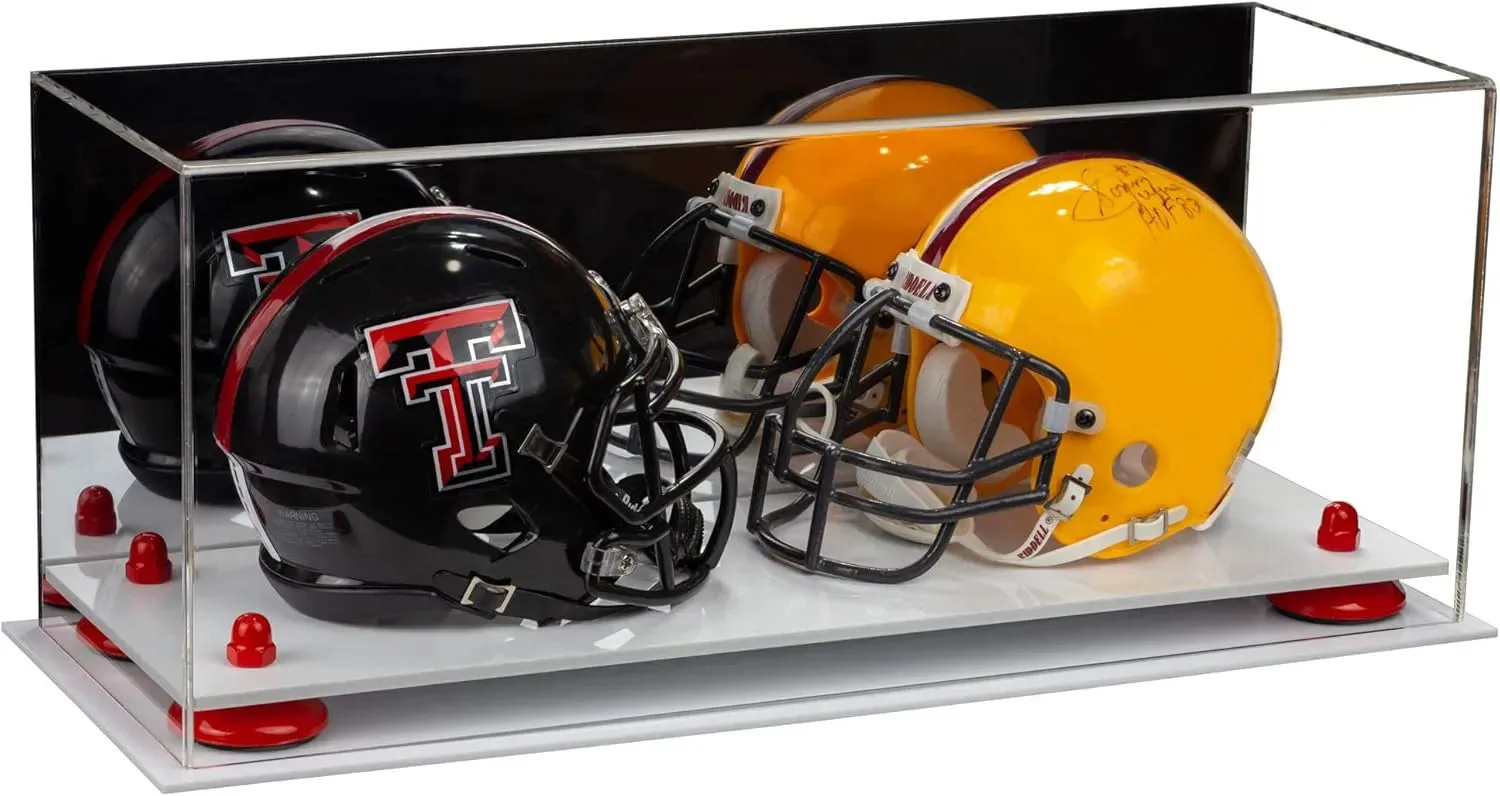 2 Mini Helmet or Mini Football with Mini Helmet Display Case - Mirror (B46/V46/A019)