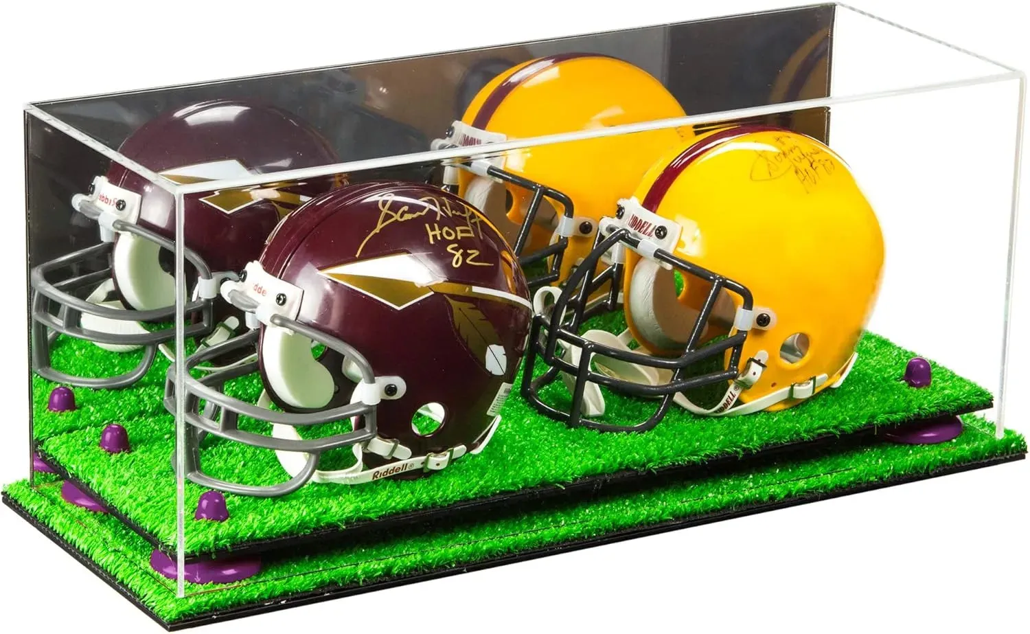 2 Mini Helmet or Mini Football with Mini Helmet Display Case - Mirror (B46/V46/A019)