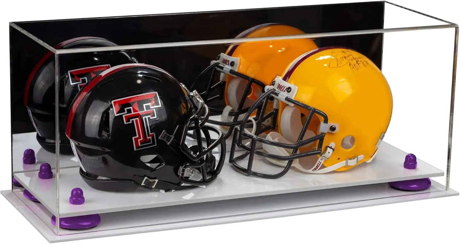 2 Mini Helmet or Mini Football with Mini Helmet Display Case - Mirror (B46/V46/A019)