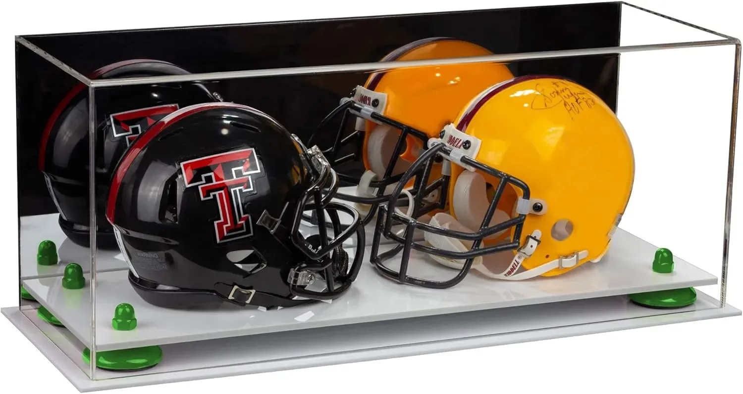 2 Mini Helmet or Mini Football with Mini Helmet Display Case - Mirror (B46/V46/A019)