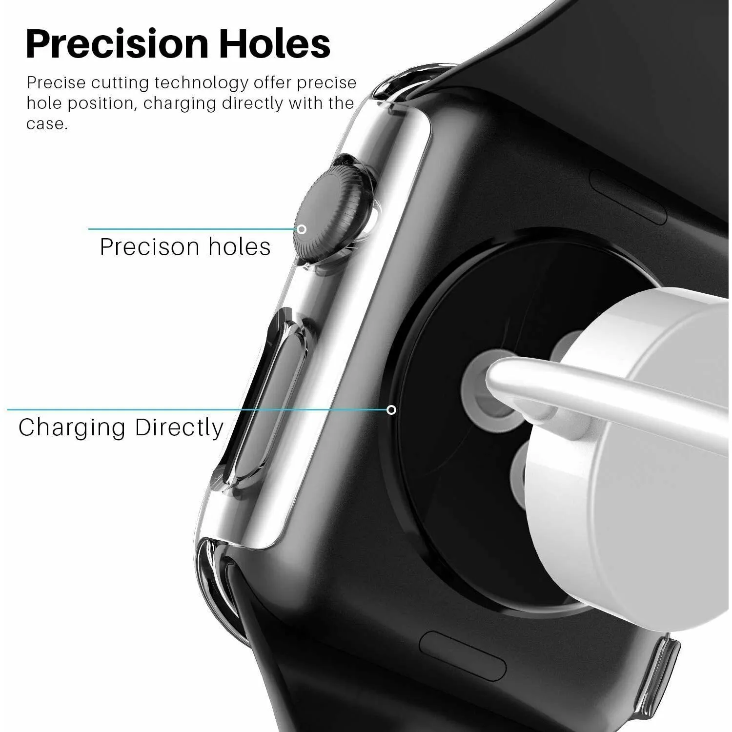 2 X Tough Protective Case Cover for Apple Watch 45mm Series 7 - Clear