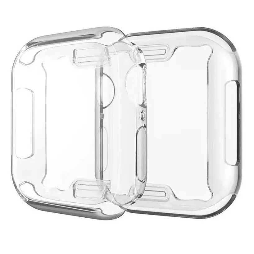 2 X Tough Protective Case Cover for Apple Watch 45mm Series 7 - Clear