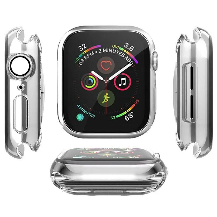 2 X Tough Protective Case Cover for Apple Watch 45mm Series 7 - Clear