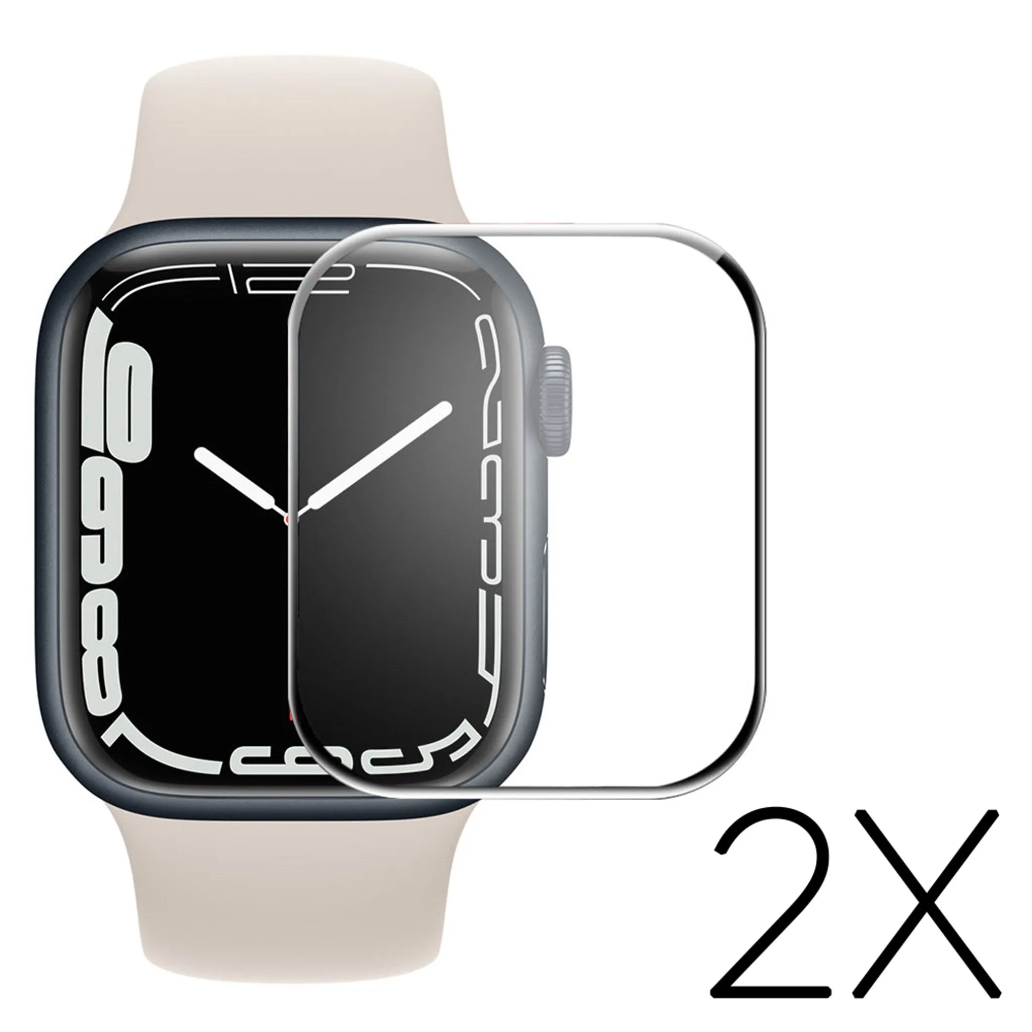 2Pcs ENKAY Apple Watch (41mm) 3D curved HD ultra clear screen protector - Black