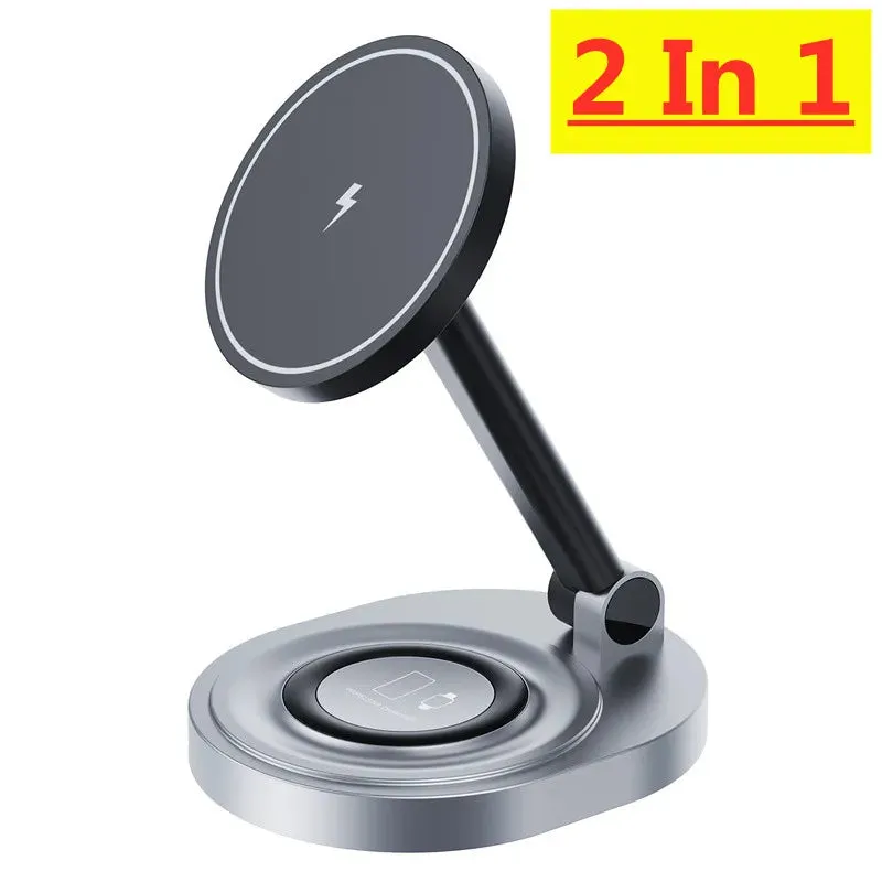 3 In 1 Foldable Wireless Charger|Stand Pad Fast Magnetic Charging Station Dock for iPhone 15 14 13 12 Pro Max Mini Airpods 3/2