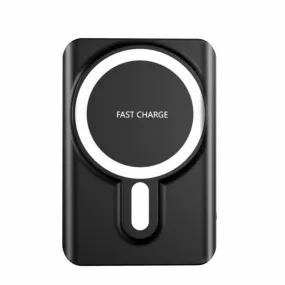 (38.5W) 10000mAh MagSafe Magnetic Qi Wireless USB C Charger Powerbank Soft Touch   LED Display - Black