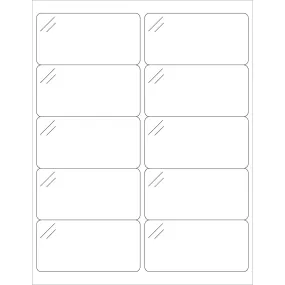 4 x 2" Pure Clear Rectangle Laser Labels