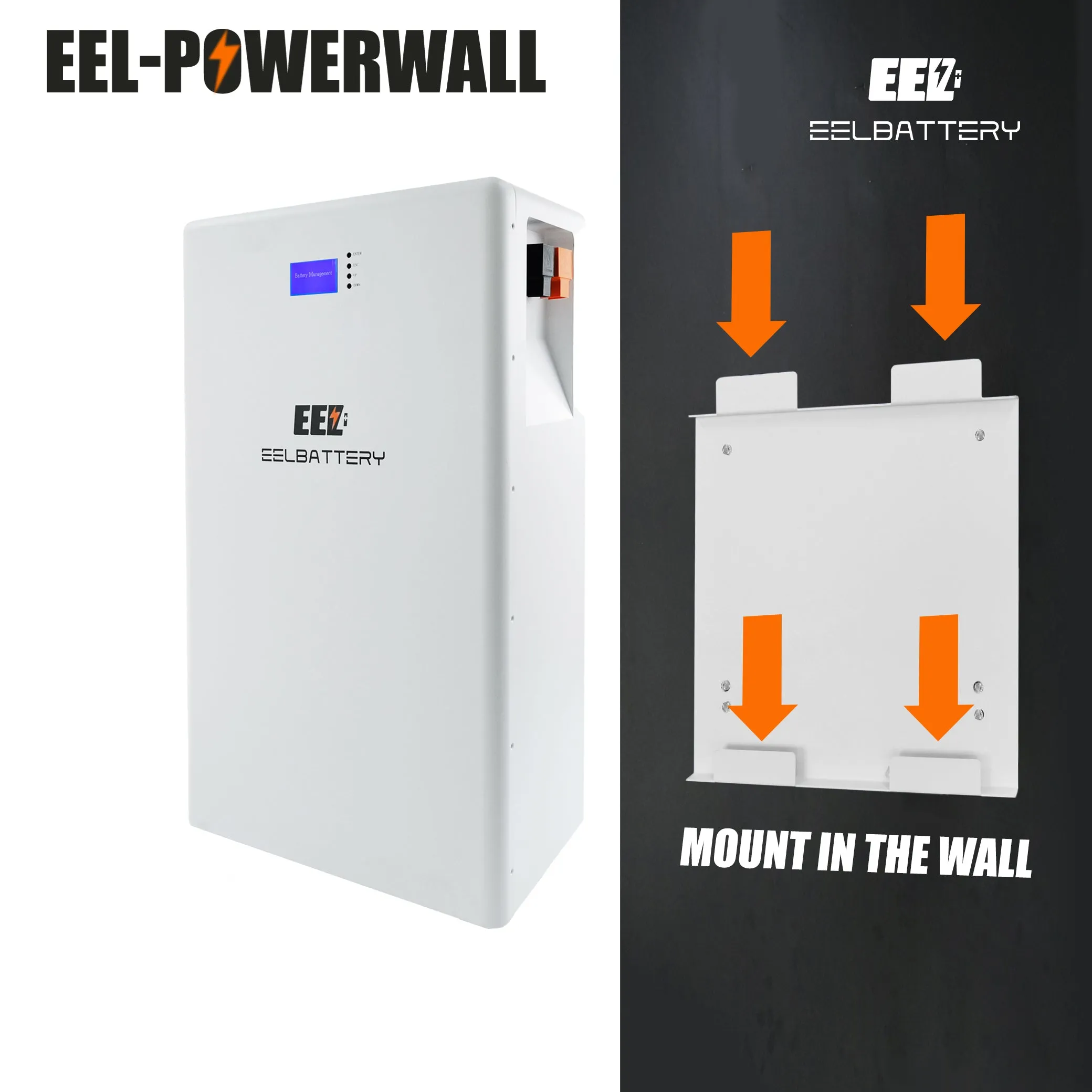 48V 16S DIY Power Wall Mount Kits Built-in Smart Bluetooth BMS Vertical Box 15kwh Home Energy Storage