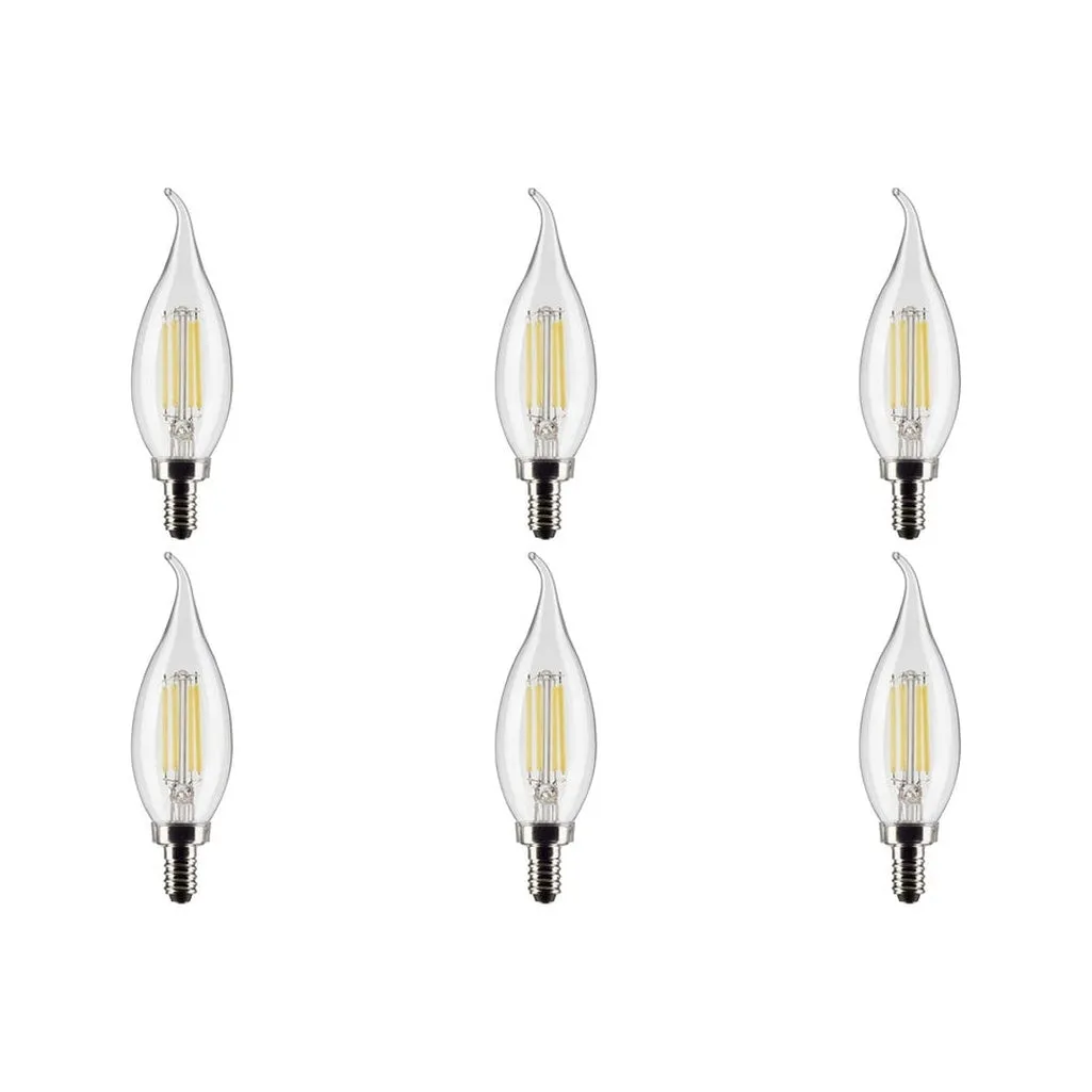 4W CA10 LED - Clear - Candelabra base - 90 CRI - 2700K - 120V - 6PK