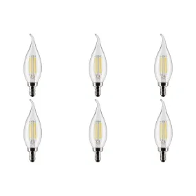 4W CA10 LED - Clear - Candelabra base - 90 CRI - 2700K - 120V - 6PK