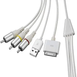 4Xem 30-Pin To Rca Composite Audio/Video Plus Usb Charging For Iphone/Ipod/Ipad