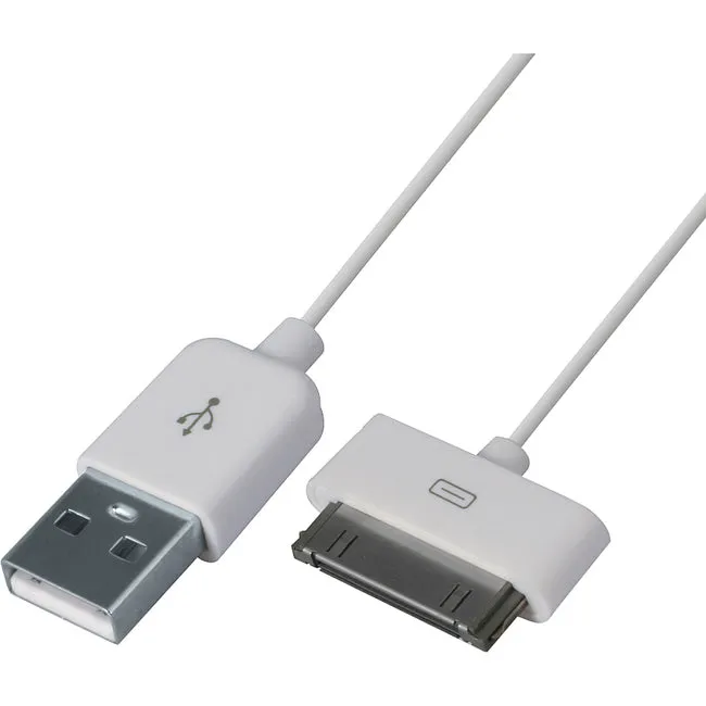 4XEM 6FT 30-Pin Dock Connector To USB Cable For iPhone/iPod/iPad (White) 4XUSB2APPL6FT