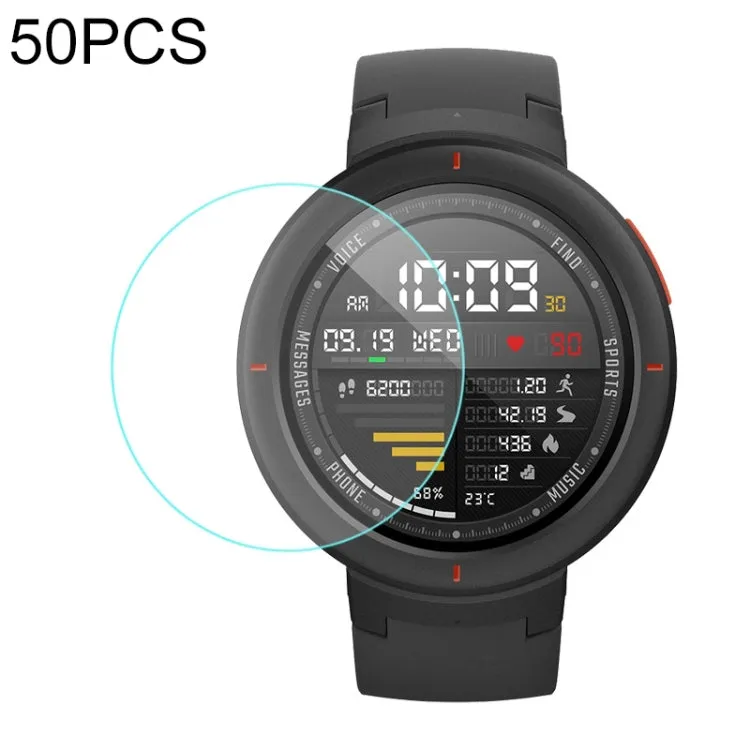 50 PCS For Amazfit Verge 3 0.26mm 2.5D Tempered Glass Film