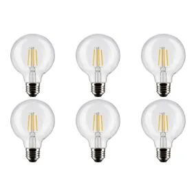 6W G25 LED - Clear - Medium base - 90 CRI - 2700K - 120V - 6-Pack