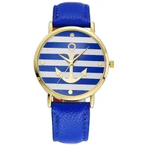 Ahoy!  Anchor Watch in Blue and White Stripes