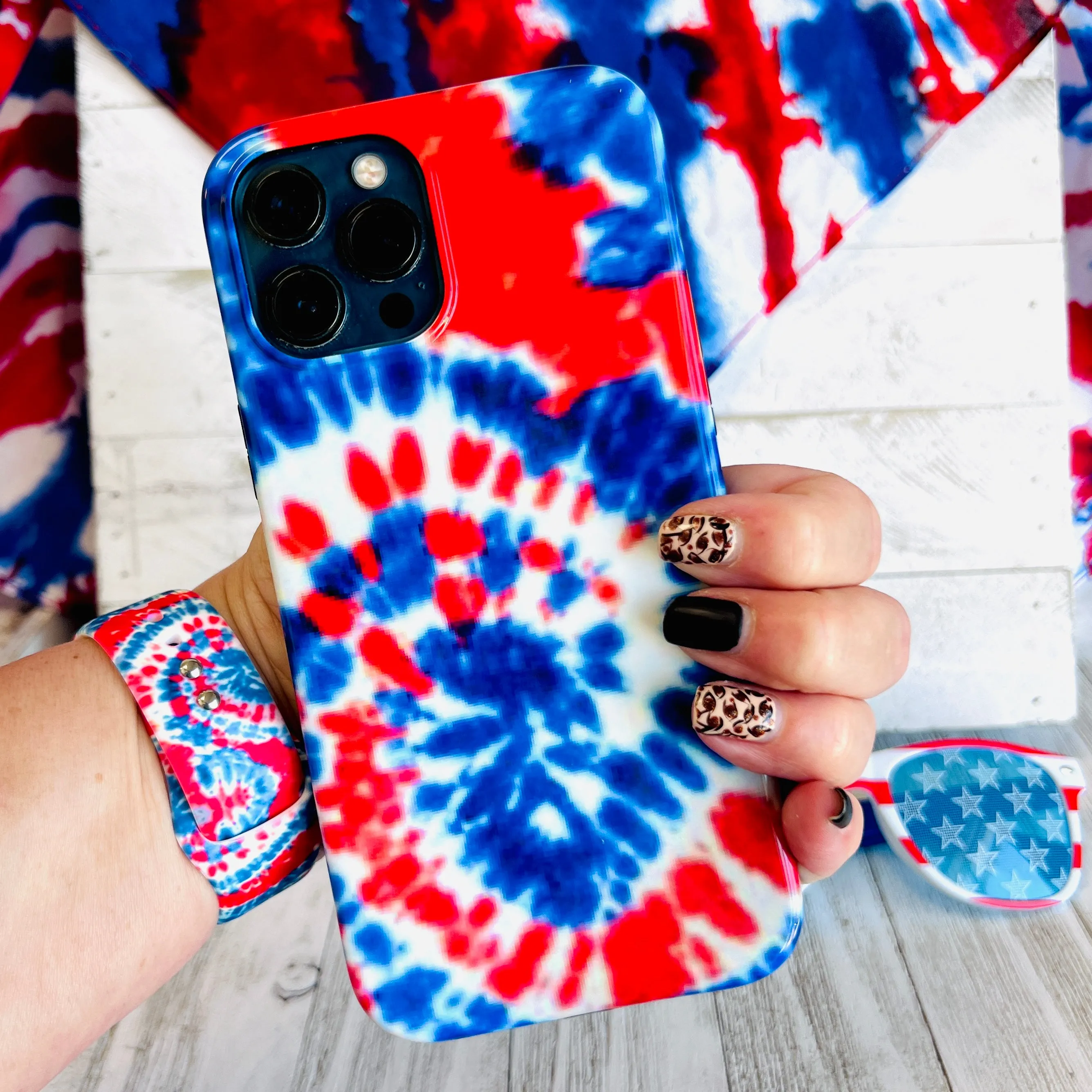 American Tie Dye Phone Case For iPhone