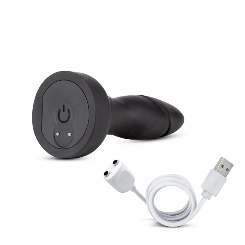 Anal Adventures Platinum Vibrating & Rotating Drive Plug Black