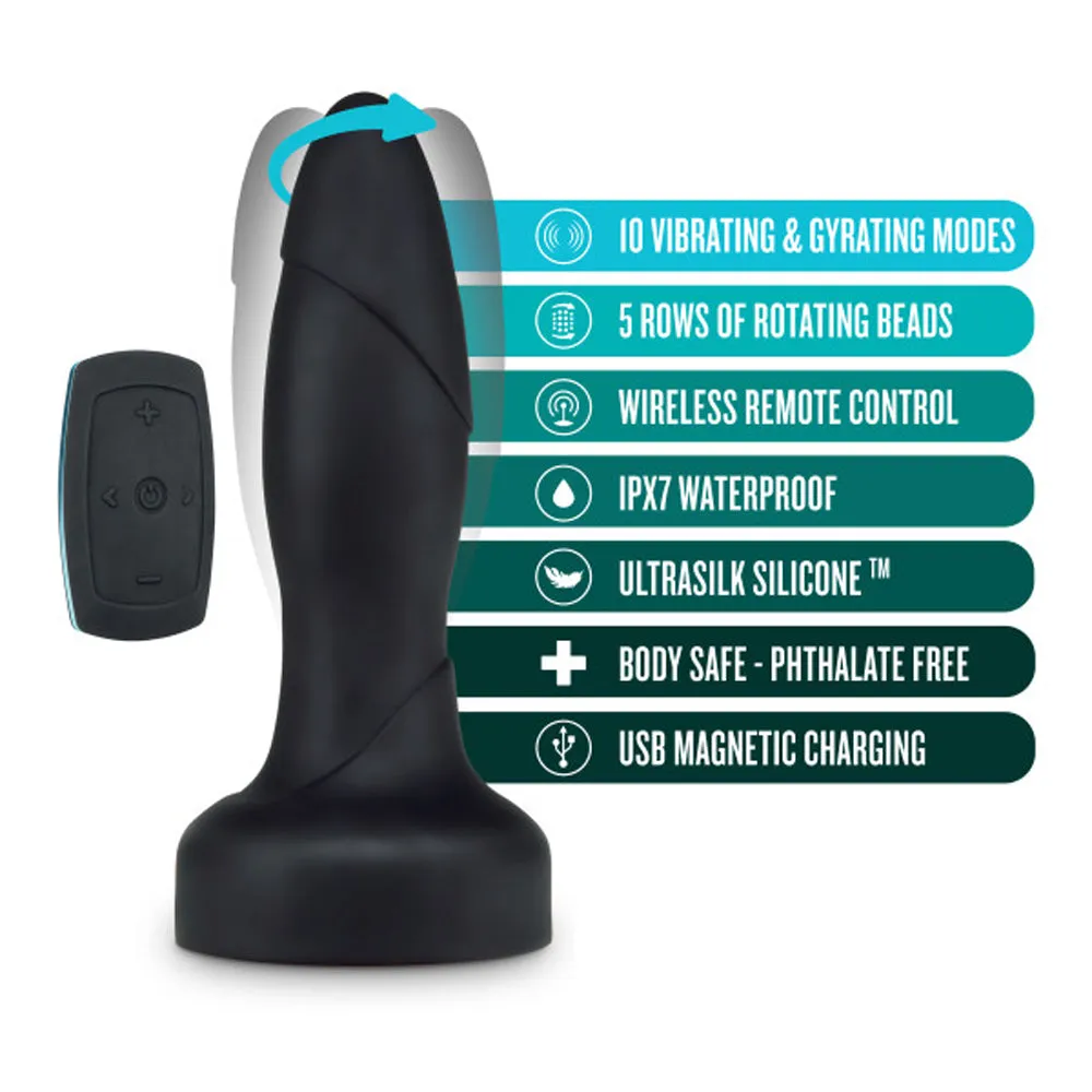 Anal Adventures Platinum Vibrating & Rotating Drive Plug Black