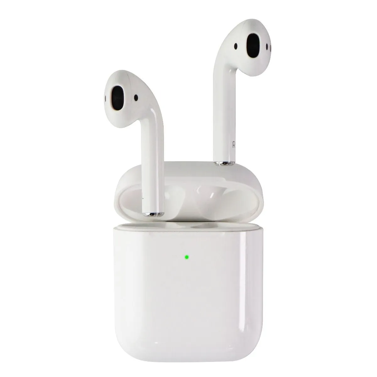 Apple AirPods (1st Gen) Headphones with (2nd Gen) Wireless Charging Case - White