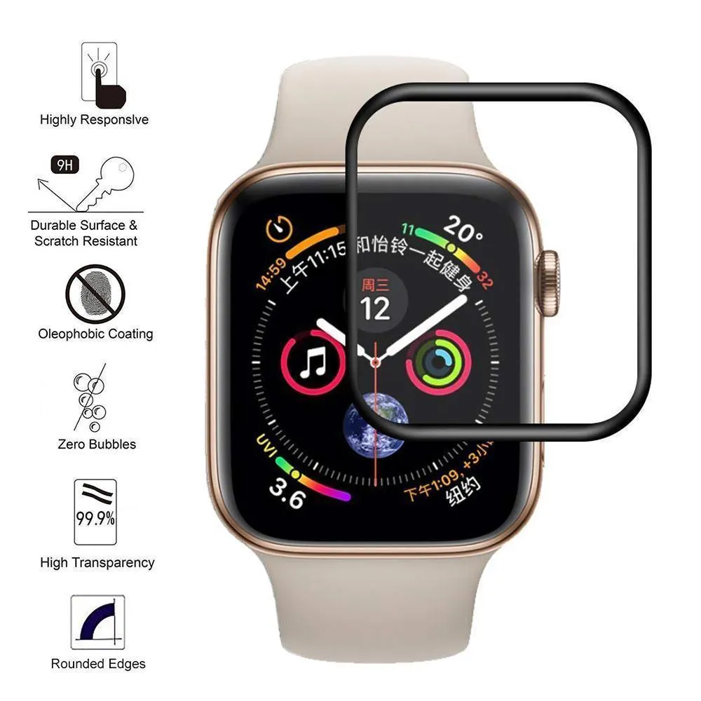 Apple IWatch 44mm 9H 5D Full Coverage Tempered Glass Screen Protector by Modes