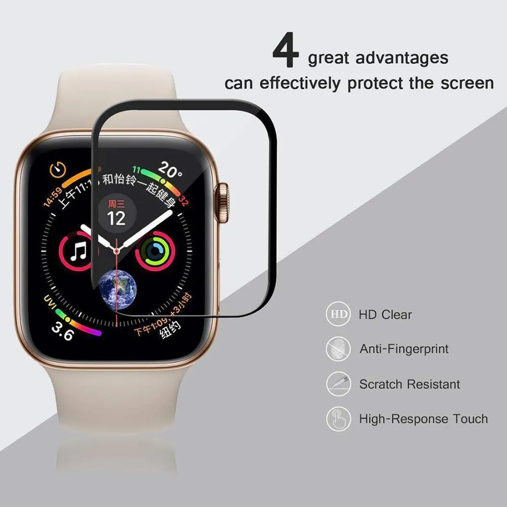 Apple IWatch 44mm 9H 5D Full Coverage Tempered Glass Screen Protector by Modes