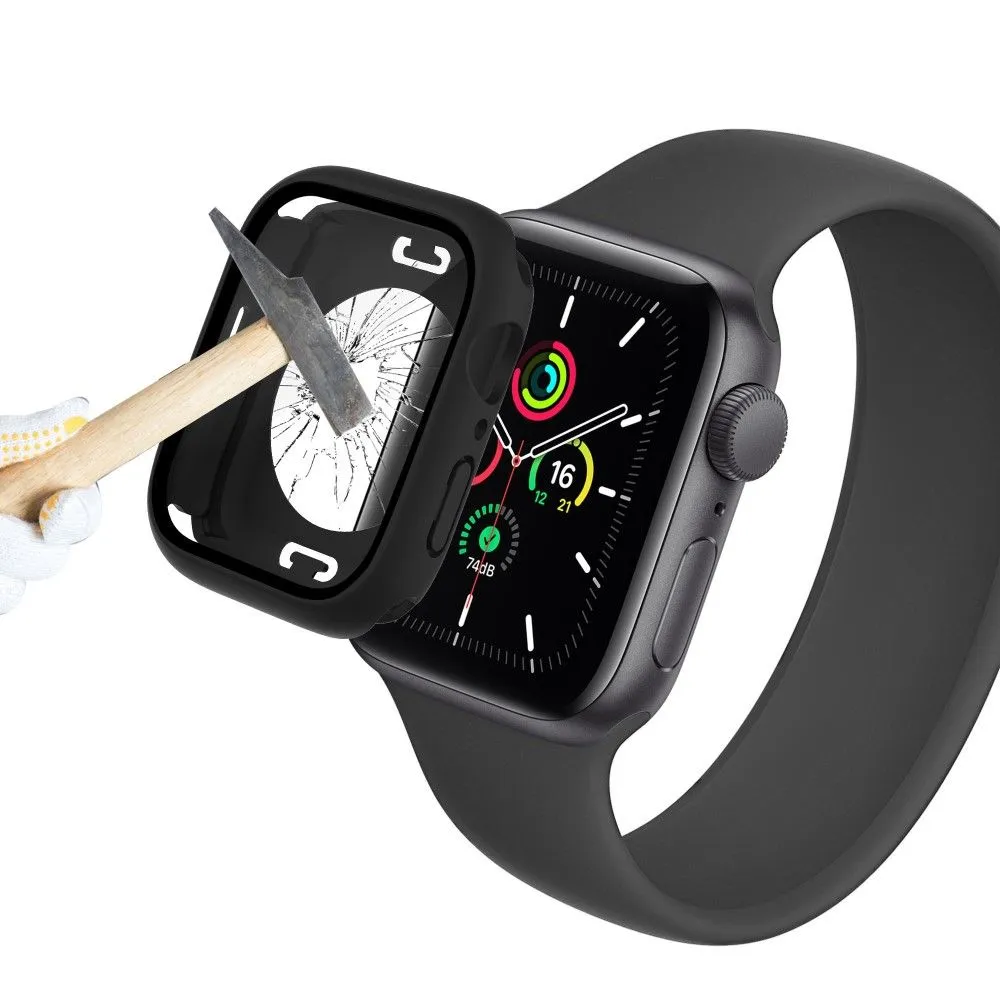 Apple Watch (41mm) elegant cover with built-in tempered glass - Black