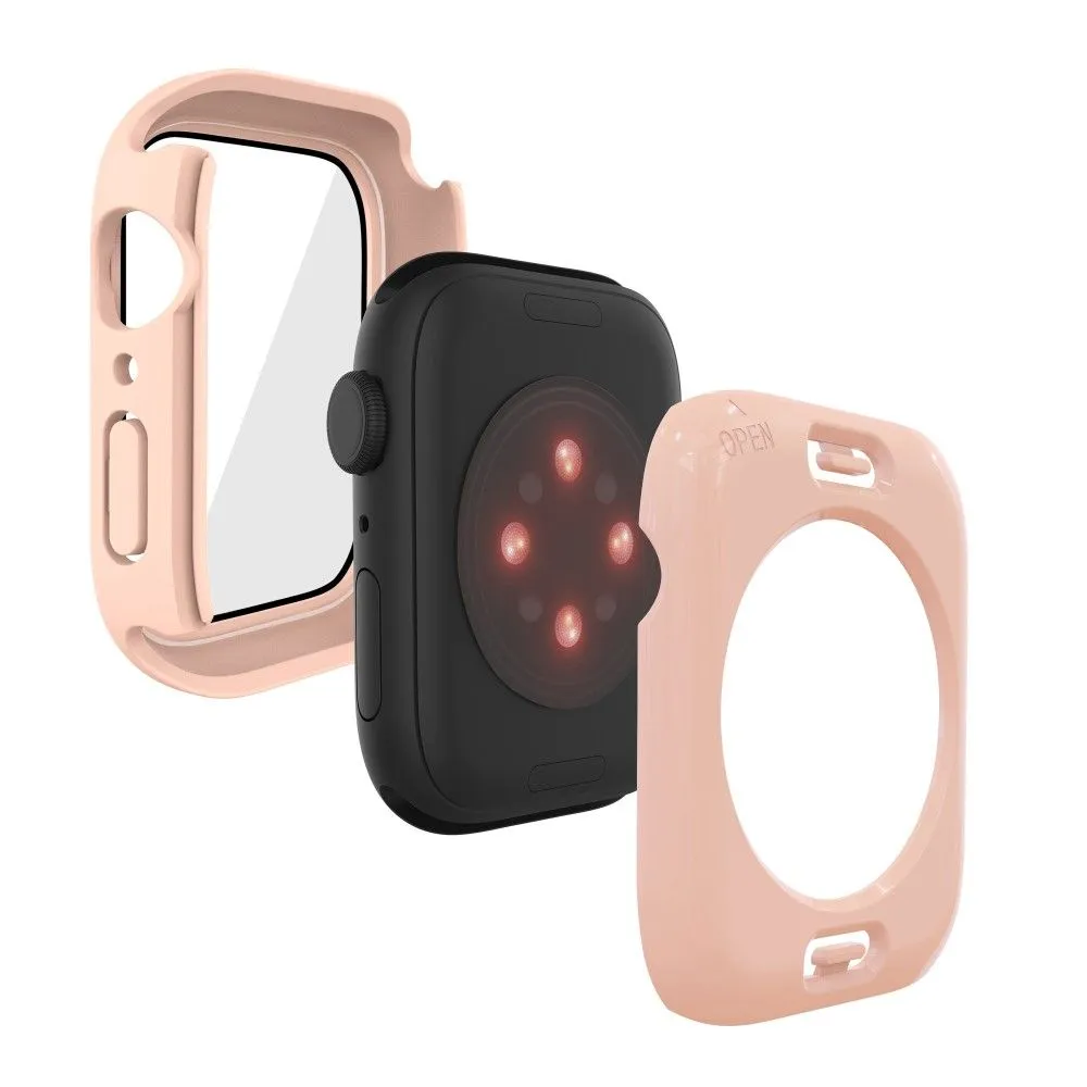 Apple Watch (41mm) elegant cover with built-in tempered glass - Pink